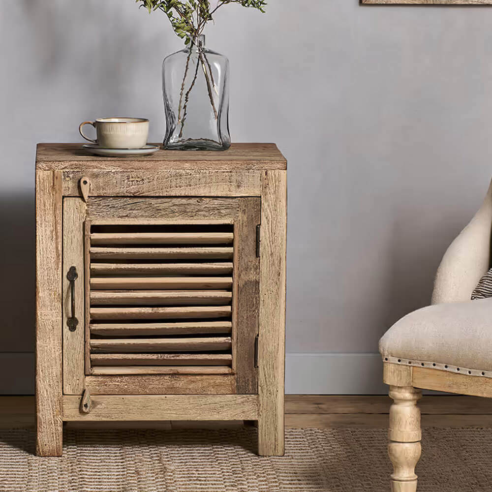 Nkuku Reclaimed IBO Slatted Wooden Cabinet